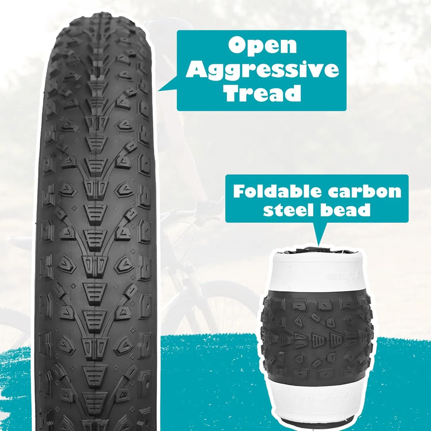 20/24/26x3.0 Electric Bike Tire Fat E-Bike Tires Heavy Duty High-Performance Wear-Resistant Mountain Snow Bicycle Tires/TubesBlack/White Wall