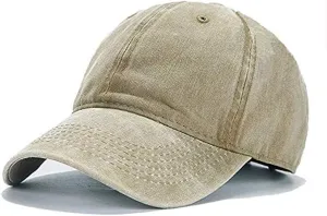 Aedvoouer Men Women Baseball Cap Vintage Washed Distressed Hats Twill Plain Adjustable Dad-Hat