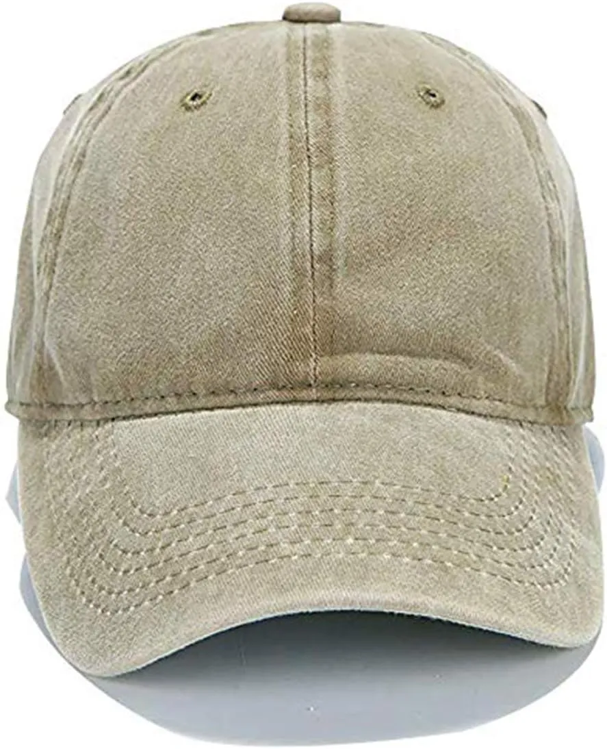 Aedvoouer Men Women Baseball Cap Vintage Washed Distressed Hats Twill Plain Adjustable Dad-Hat