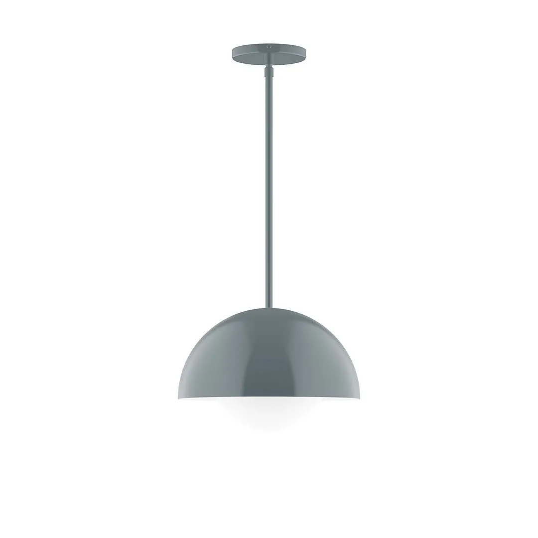 Axis Arcade 12" Stem Hung Pendant Light with Glass Globe in Slate Gray