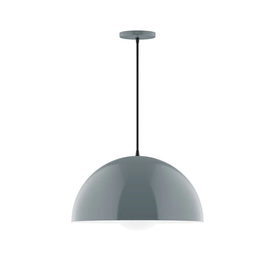 Axis Arcade 18" Pendant Light with Glass Globe in Slate Gray