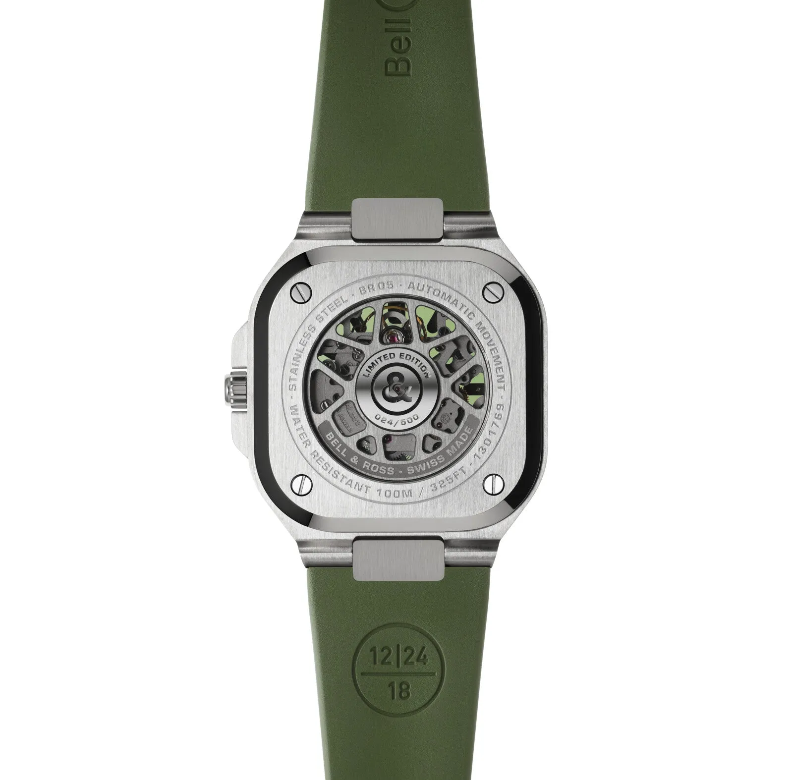 BR Watch BR 5 Skeleton Green Rubber Limited Edition