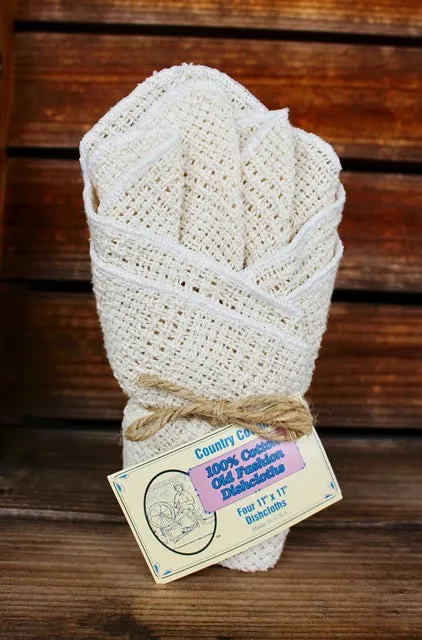 Country Cottons Old Fashioned Dishcloths - Set of 4