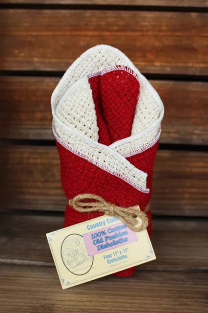 Country Cottons Old Fashioned Dishcloths - Set of 4