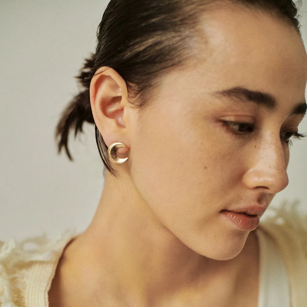 Crescent Moon Stud Earrings