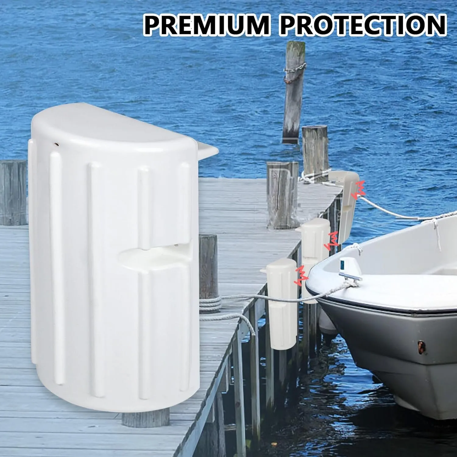 Dock Bumpers,Dock Fenders Bumper,Marine Boat Dock Bumpers,Inflatable Dock Protection for Docking Includes Mounting HardwareWhite/Black/Grey