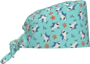 Doodle Beer Oktoberfest Scrub Caps Adjustable Working Cap with Sweatband Elastic Tie Back Hats for Women Men