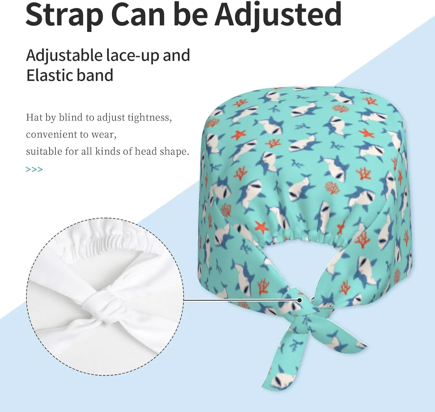 Doodle Beer Oktoberfest Scrub Caps Adjustable Working Cap with Sweatband Elastic Tie Back Hats for Women Men
