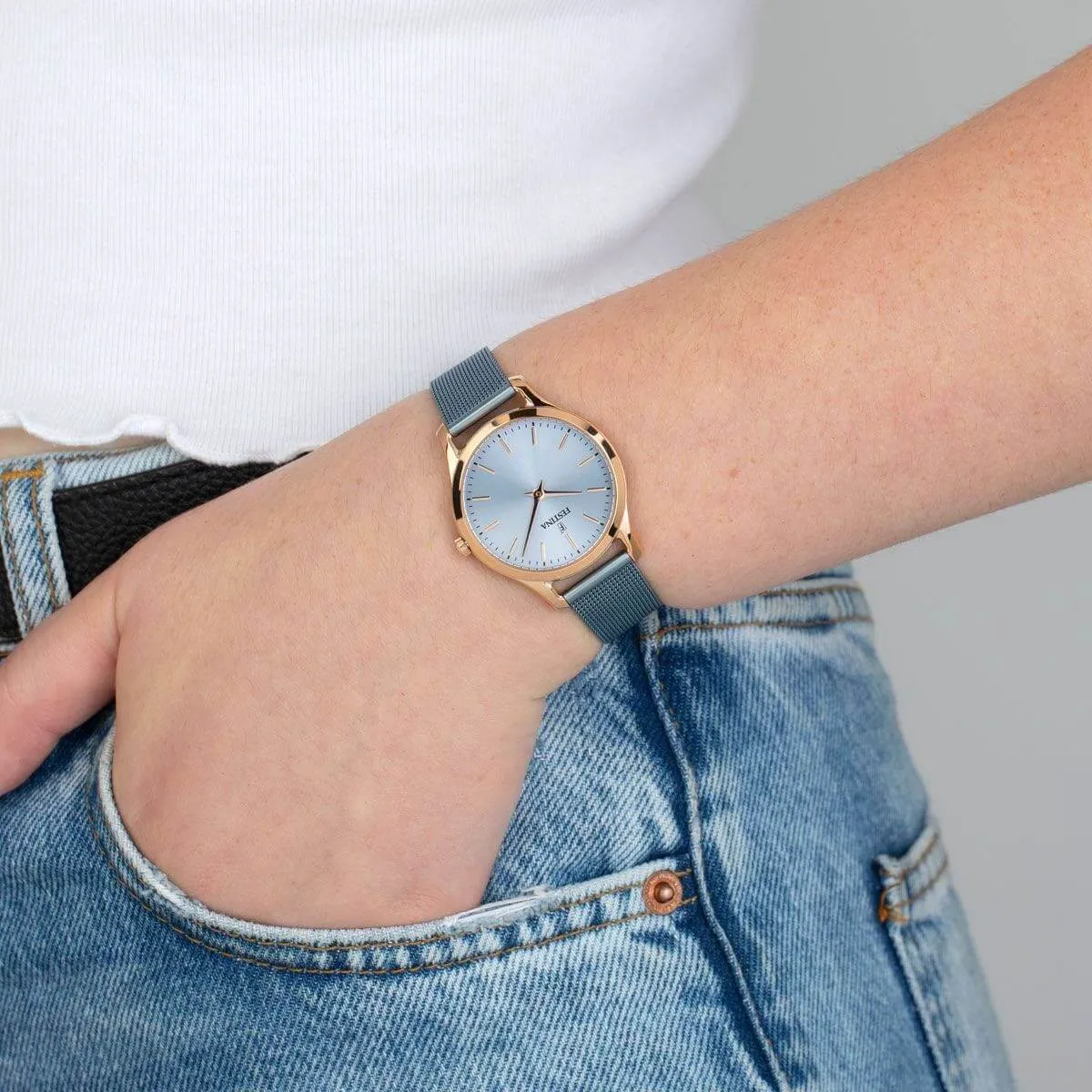 Festina Boyfriend Stainless Steel Analog Ladies Watch I Model F20507/2 Quartz Movement
