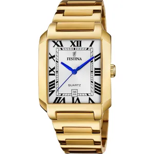 Festina On The Square Stainless Steel Analog Mens Watch I Model F20678/1 Quartz Movement