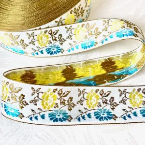 Floral Jacquard Ribbon - Vintage Japan - Multiple Colorways
