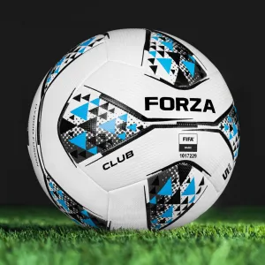 FORZA Match Club Soccer Balls - Ball Sizes: 3, 4 & 5 - Multiple Pack Sizes (Pack of 3, White & Blue Size 5)