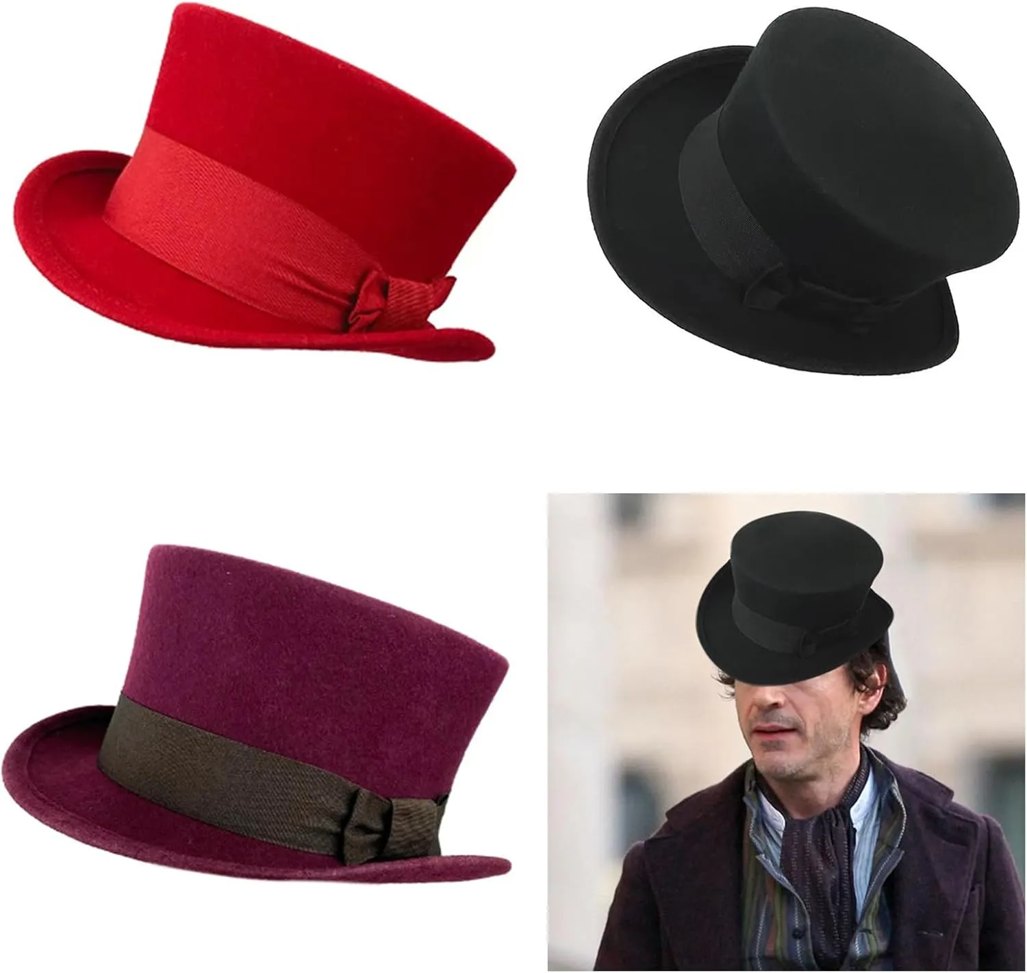 Gentlemen Top Hat Wool Fedora Hat Boyfriend Top Hat Short Brim Wool for Outdoor Gatherings