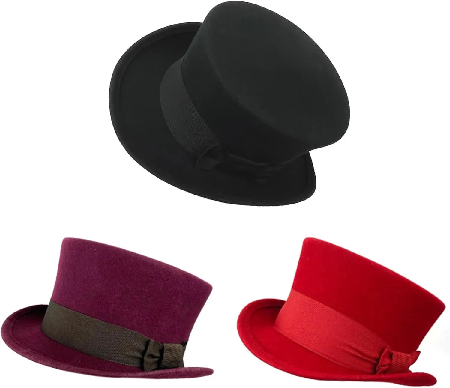Gentlemen Top Hat Wool Fedora Hat Boyfriend Top Hat Short Brim Wool for Outdoor Gatherings