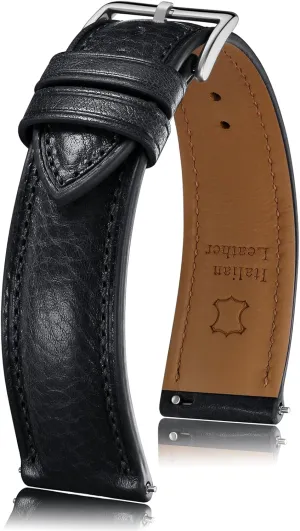 Getalia Italian leather Watch Band Tuscany Natural Vegetable-Tanned Full Grain Genuine Leather,18mm 19mm 20mm 21mm 22mm Quick Release Replacement Watch Straps for Men and Women Thick and Soft