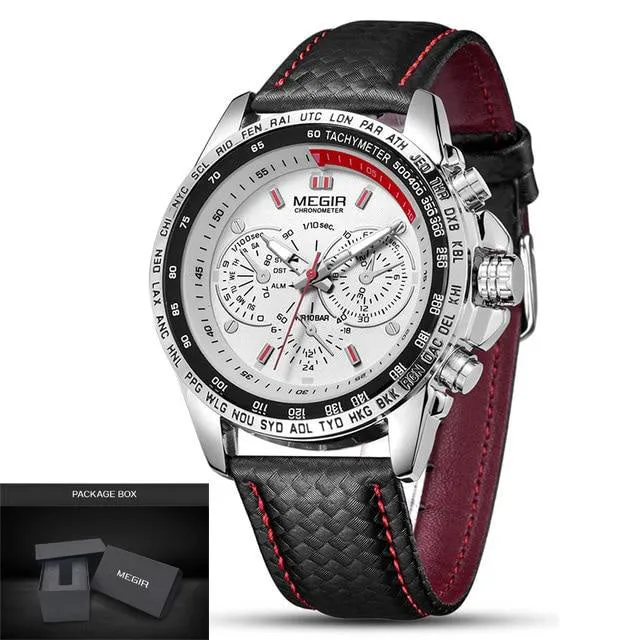 International Traveling Watch with Wicker Leather Band