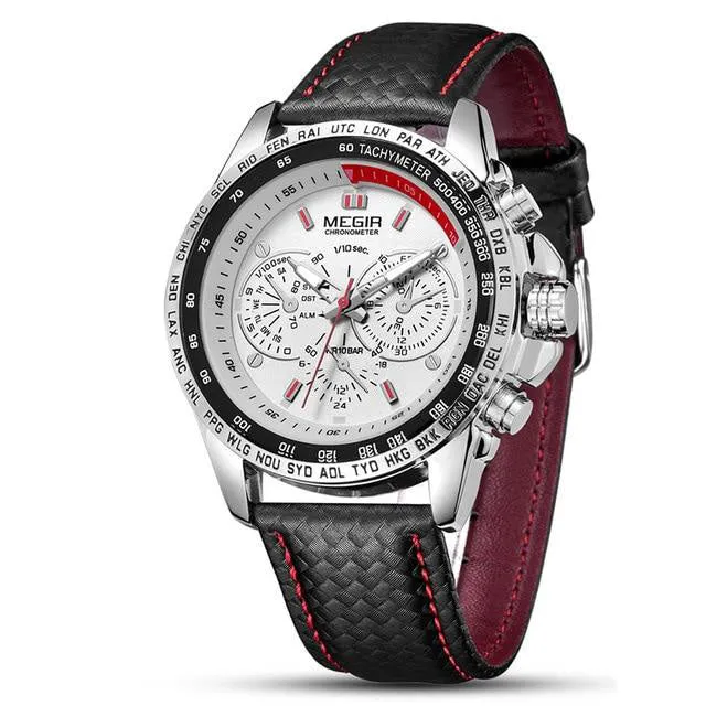 International Traveling Watch with Wicker Leather Band
