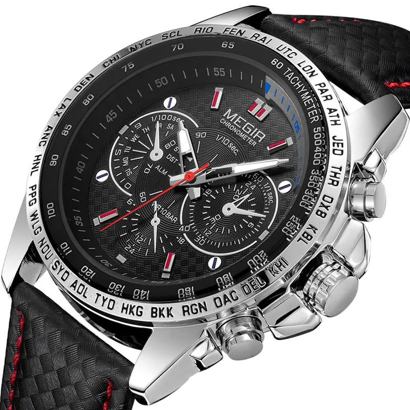International Traveling Watch with Wicker Leather Band