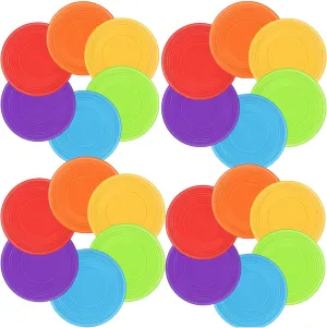 Kids Flying Disc 7 Inch Silicone Flying Disks Bulk for Children Dog Outdoor Backyard Lawn School Teaching Early Education Sports Games Party Favors, 6 Colors6/12/24pcs