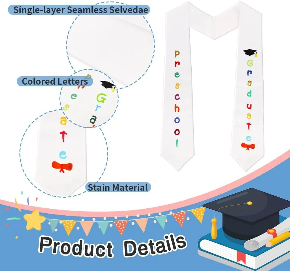 Kindergarten Preschool Graduation Sash, Kindergarten Preschool Graduation Stole Class of 2025 Graduation Stole for Kids
