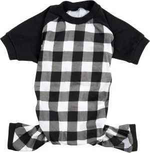 Leveret Dog Pajamas 100% Cotton Black & White Plaid (Size Medium)