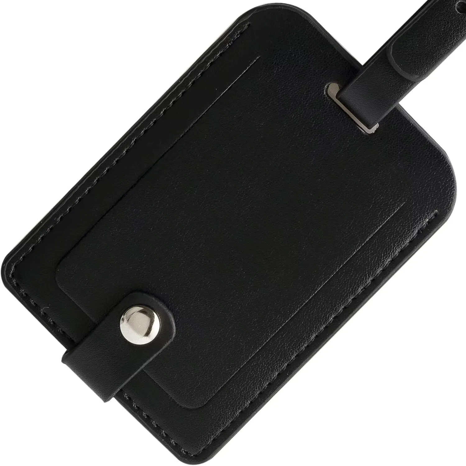 Luggage Bag Tags Leather Travel ID Labels Suitcase Name Tags with Snap