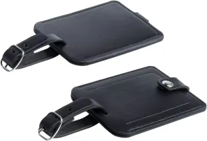 Luggage Bag Tags Leather Travel ID Labels Suitcase Name Tags with Snap