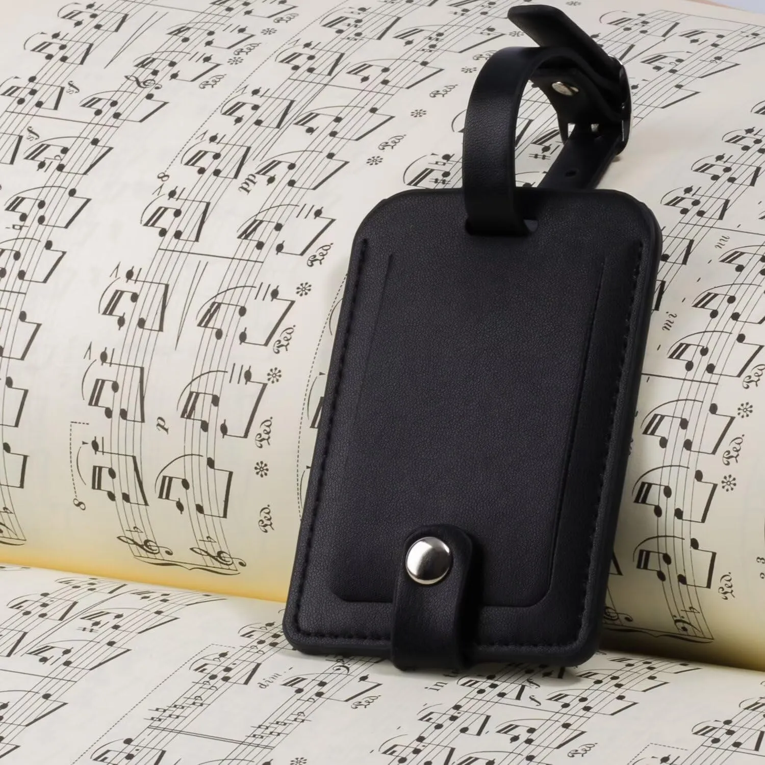 Luggage Bag Tags Leather Travel ID Labels Suitcase Name Tags with Snap