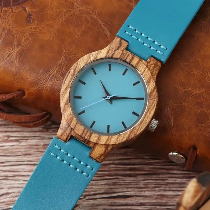 Luxury royal blue wood watch bands