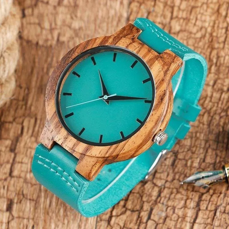 Luxury royal blue wood watch bands