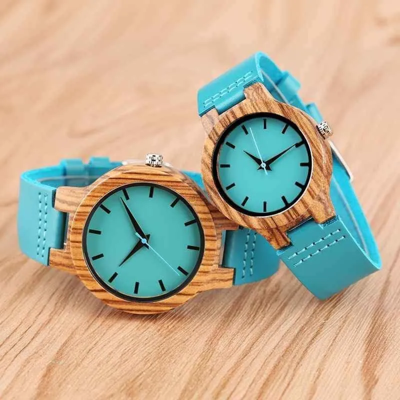 Luxury royal blue wood watch bands