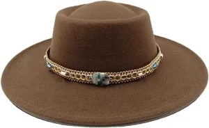 Men's Wide Brim Fedora Hat Classic Hat Solid Jazz Hat Travel Fedora Hat Spring Women's Hat