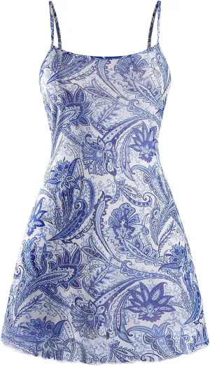Milumia Women's Vintage 90s Mini Dress Lettuce Trim Mesh Short Dress