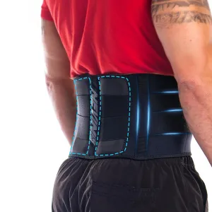 Nevin Sports Medicine Lower Back Brace for Men & Women - Adjustable Breathable Neoprene Lower Back Support Belt - Padded Lumbar Back Braces for Lower Back Pain Relief - Black, X-Large (38-46" Waist)