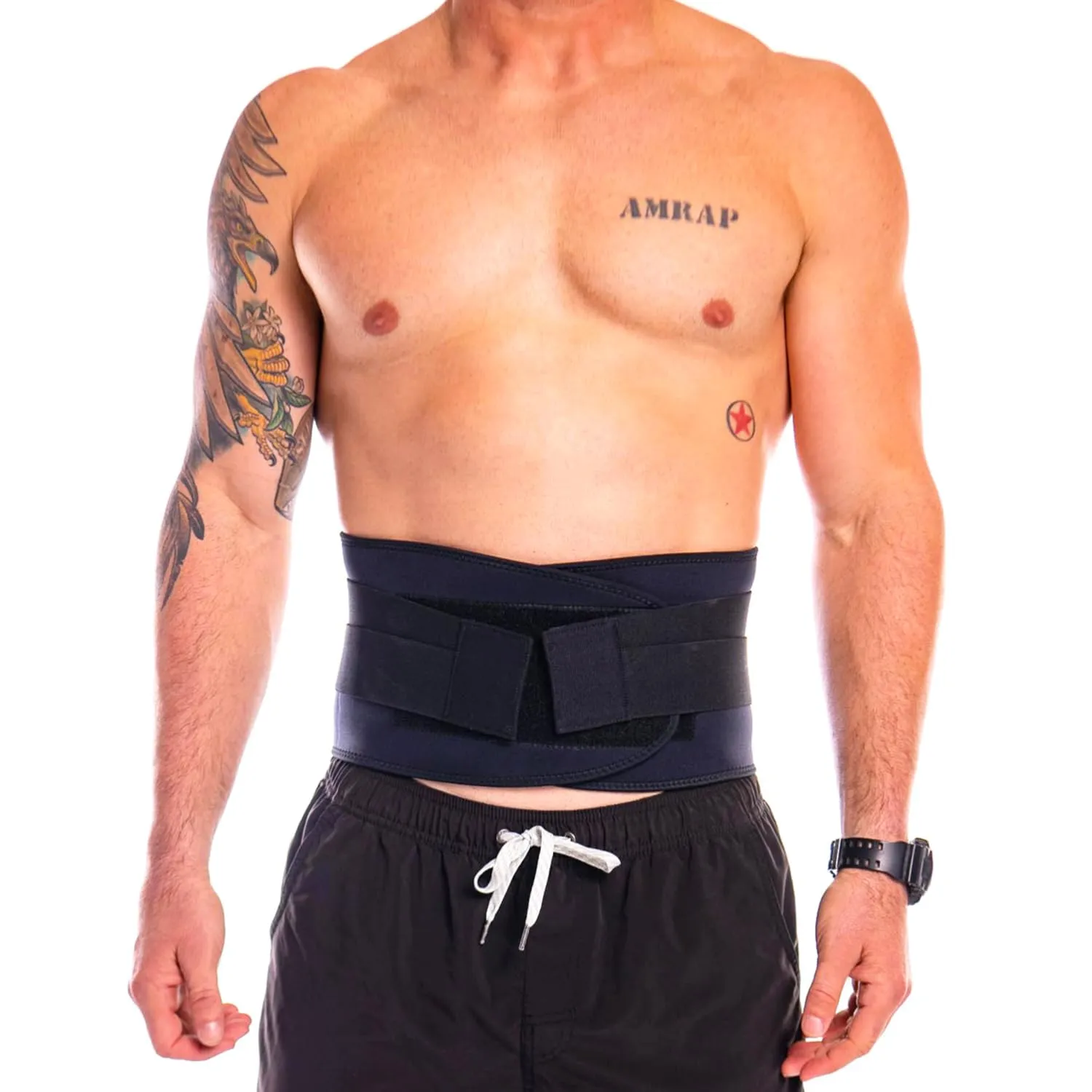 Nevin Sports Medicine Lower Back Brace for Men & Women - Adjustable Breathable Neoprene Lower Back Support Belt - Padded Lumbar Back Braces for Lower Back Pain Relief - Black, X-Large (38-46" Waist)
