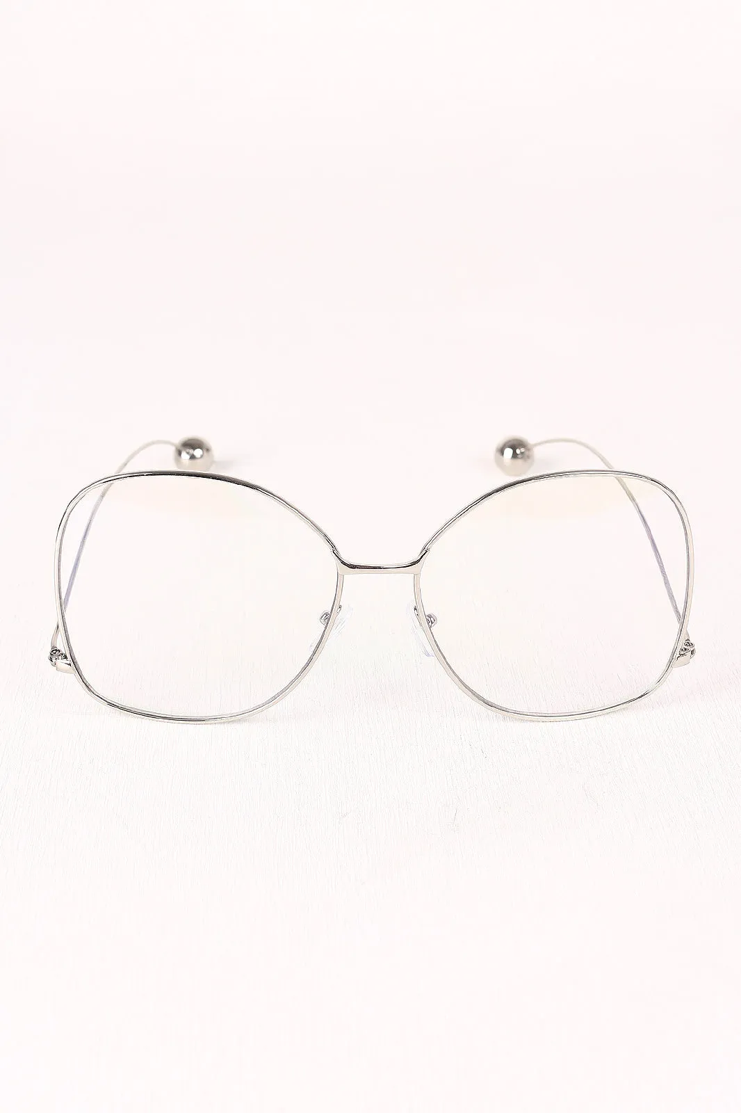 Oversized Clear Lens Ball Accent Butterfly Glasses
