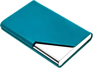 Padike Business Card Holder, Upgraded Leather Business Card Case Pocket Card Holders for Men or Women, Metal Slim Name Card Holder RFID Blocking Business Card Carrier with Magnetic Closure(Y-TQ)