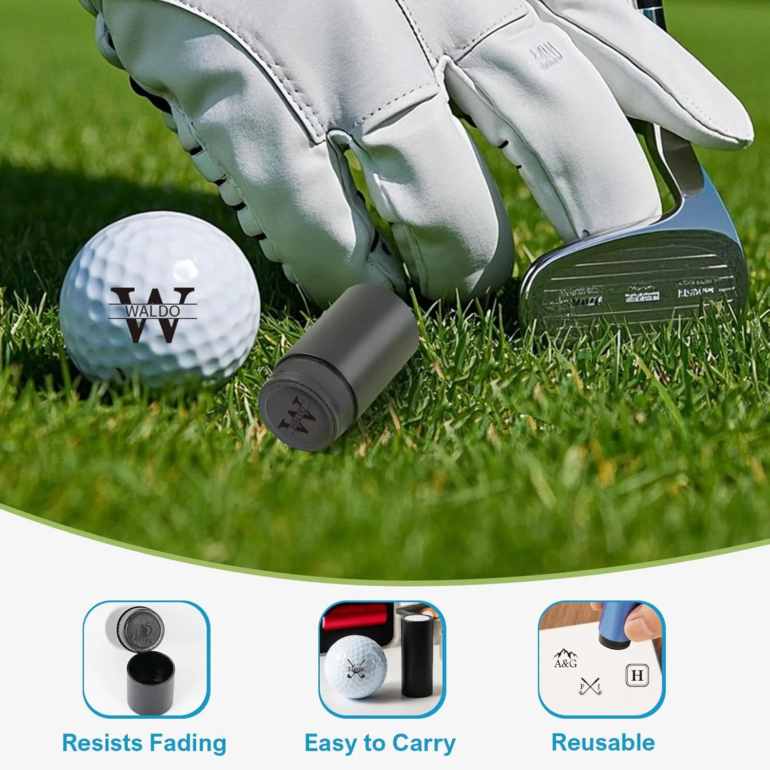 Personalized Golf Ball Stamp, Custom Golf Ball Marker Stamp, Create Your Unique Mark on Golf Balls, Waterproof Golf Ball Stamper, Golf Accessories Customized Gifts (Red)