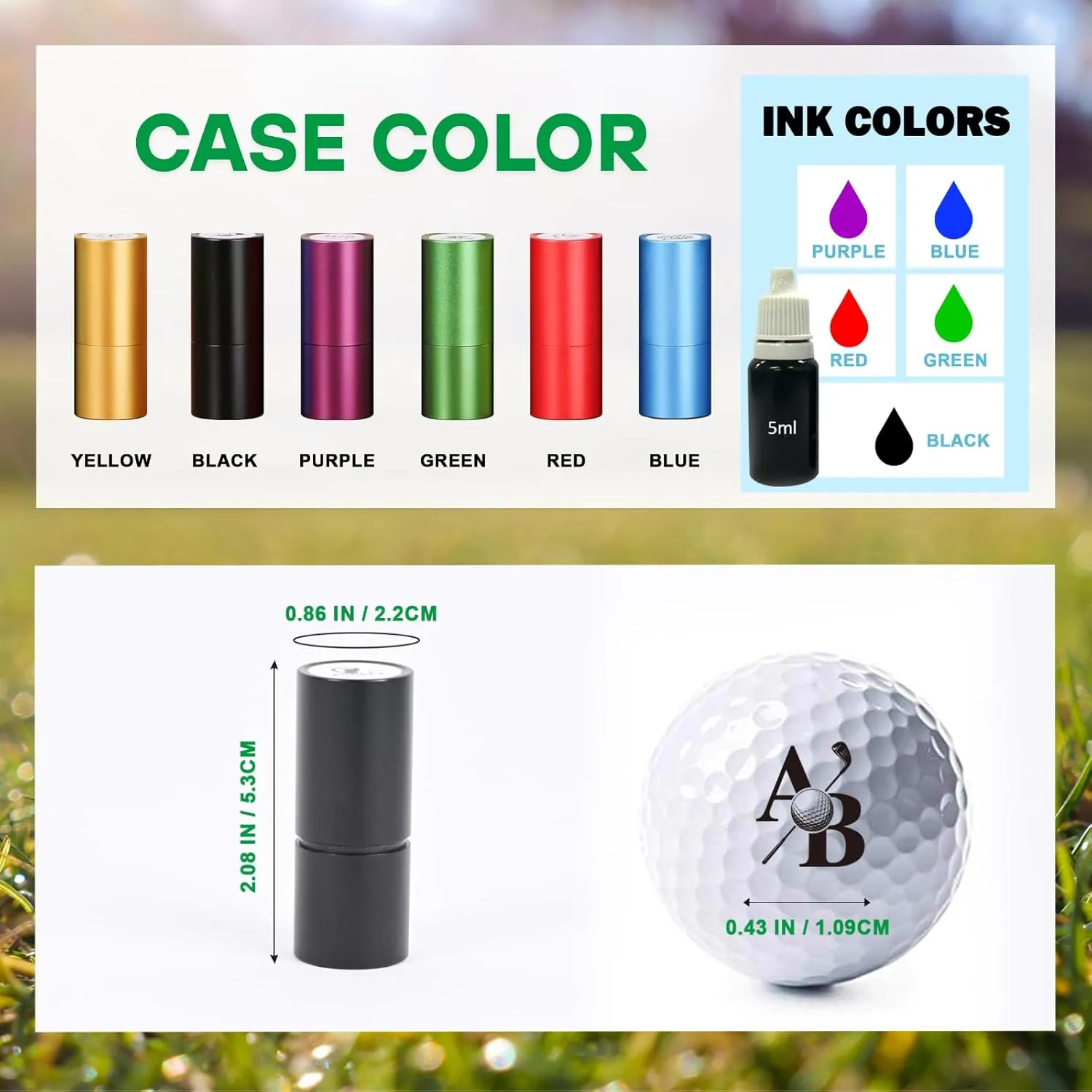Personalized Golf Ball Stamp, Custom Golf Ball Marker Stamp, Create Your Unique Mark on Golf Balls, Waterproof Golf Ball Stamper, Golf Accessories Customized Gifts (Red)