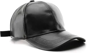 PU Leather Baseball Cap Unisex Solid Color Classic Low Profile Dad Hat