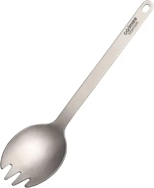 Pure Titanium Camping Spork, Ultra-Light Eco-Friendly Portable Reusable Flatware for Outdoor Camping Backpacking Hiking Travel Picnic Tableware, 6.3", 0.64oz