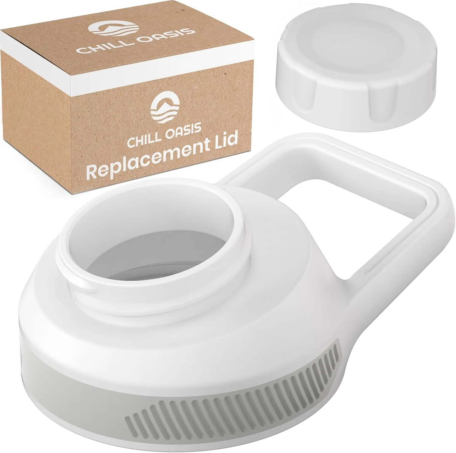 Replacement Lid Compatible with Cirkul Water Bottle | Fits Flavor Cartridges | BPA Free, Leak Proof, and Dishwasher Safe (White)