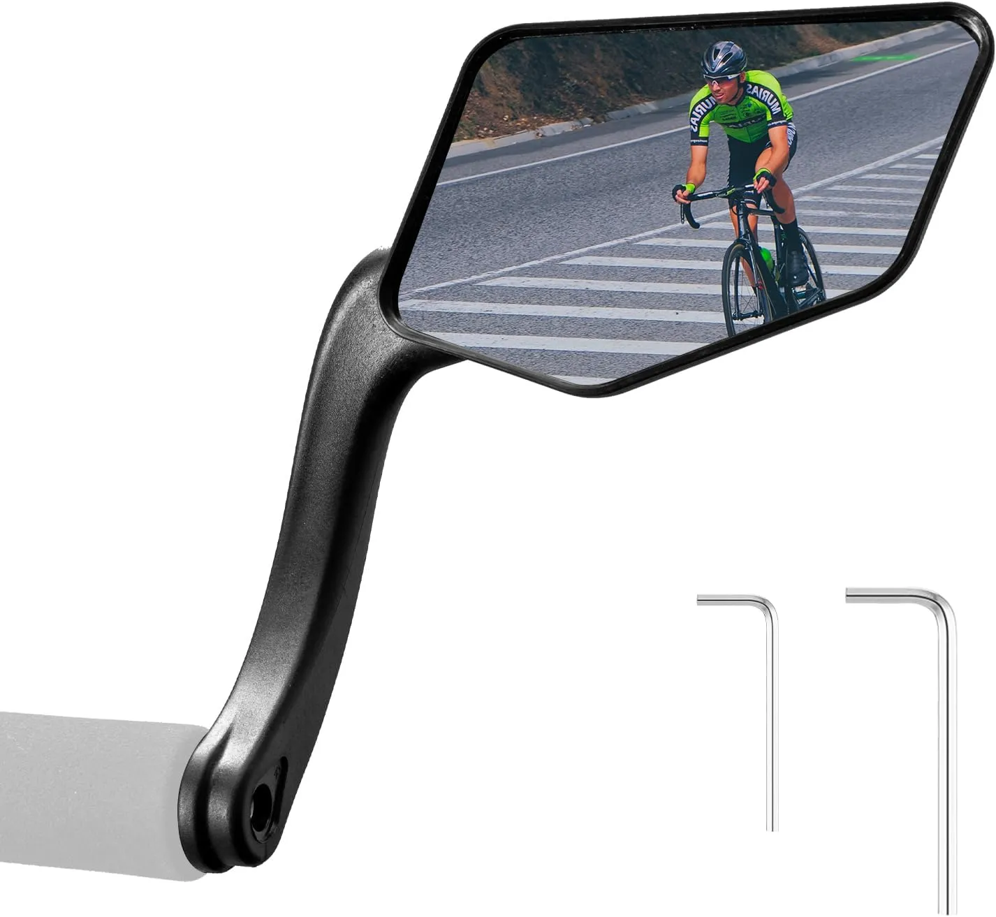 ROCKBROS Bike Mirror Handlebar Mount Bar End Mirror, 360 Adjustable Bicycle Mirrors for Handlebars, HD Automotive Grade Glass, Scratch-Resistant for E-Bike, MTB, and Electric Bicycles Right