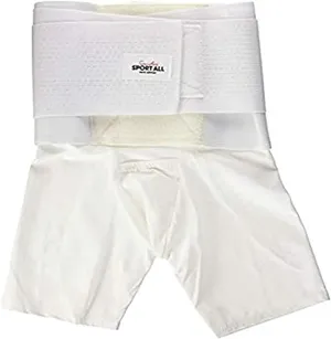 Saunders S'port All Back Support with White Compression Shorts: Men's, Small (Waist: 28" - 30")