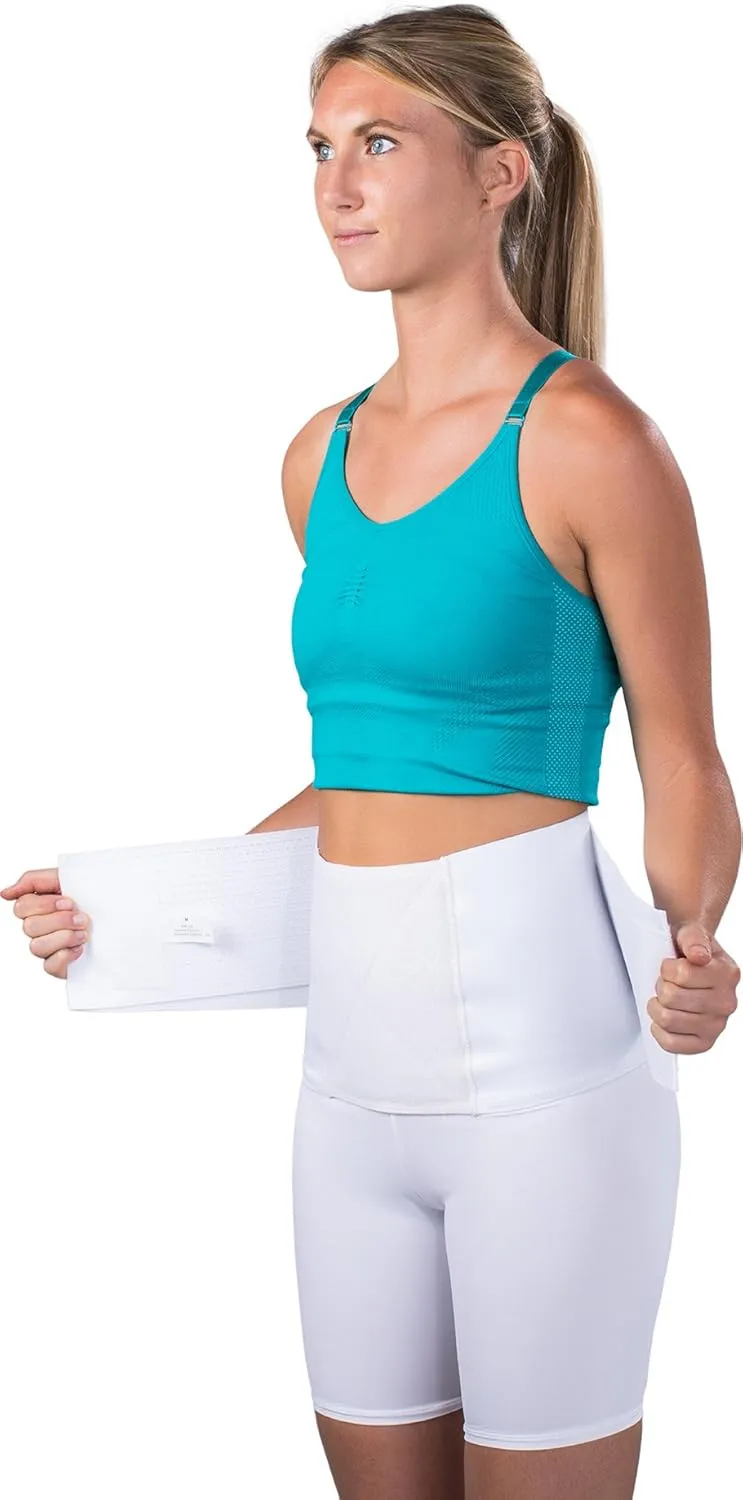 Saunders S'port All Back Support with White Compression Shorts: Men's, Small (Waist: 28" - 30")