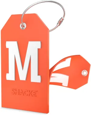 Shacke Initial Luggage Tag with Full Privacy Cover and Stainless Steel Loop  (Letter M)