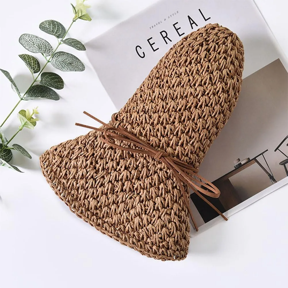 SIQITECHNO Womens Straw Sun Hat Summer Wide Brim Floppy Beach Straw Hat UPF 50  Packable Womens Travel Fedora Cap