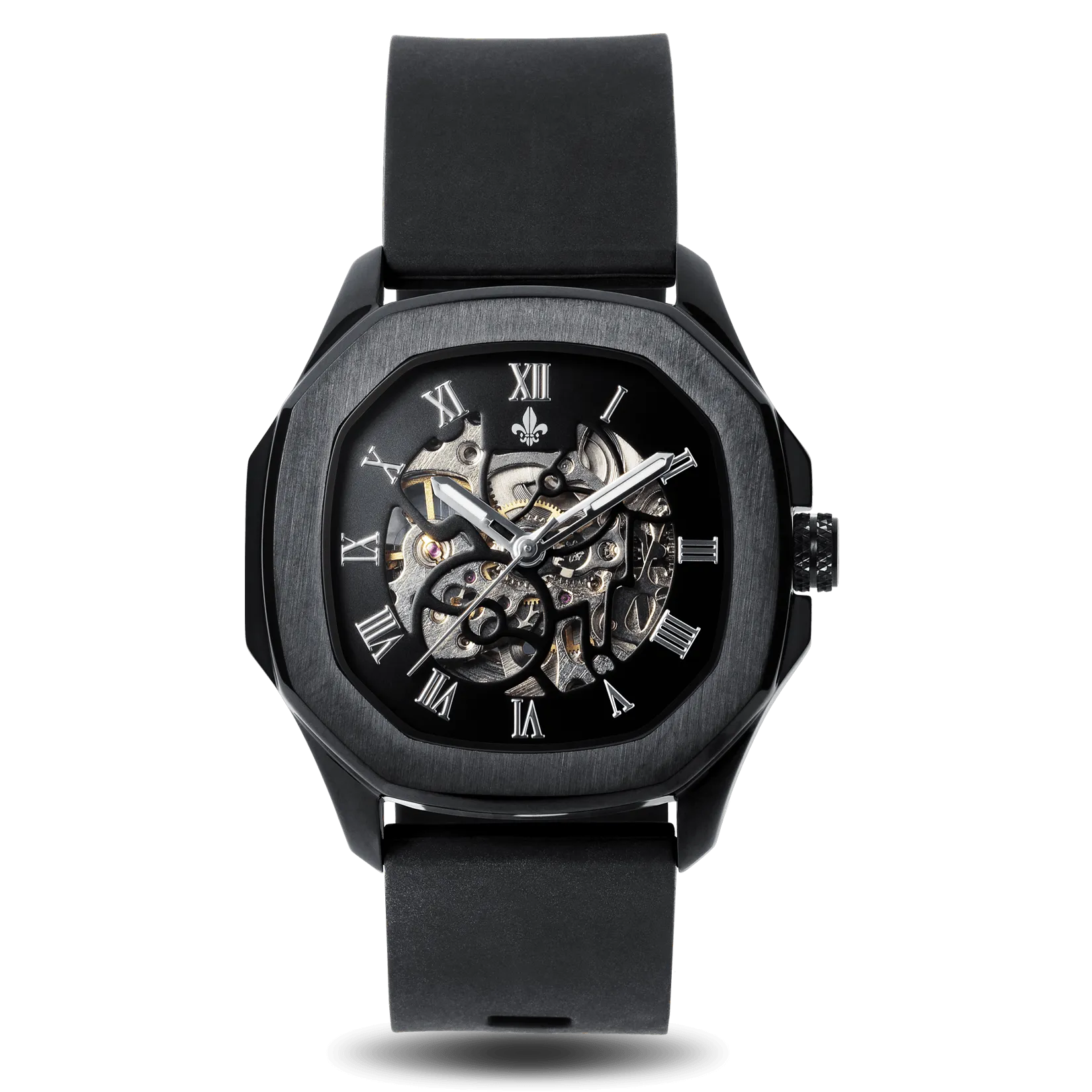 The Avalon Black   Blue Silicone Strap