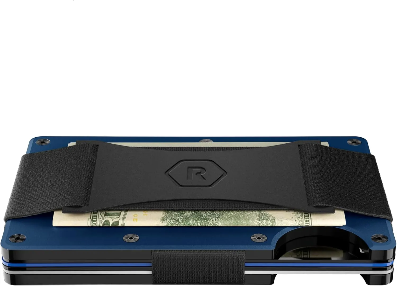 The Ridge NFL Edition, Mens Minimalist Aluminum Metal Wallet - Rfid Blocking, Elastic, Slim Front Pocket Credit Card Holder with Both Cash Strap and an additional Money Clip