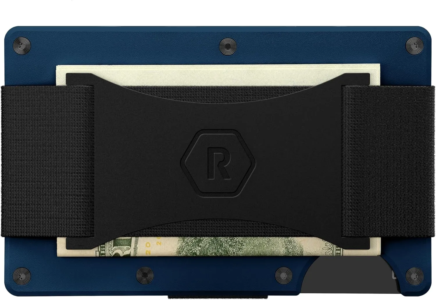 The Ridge NFL Edition, Mens Minimalist Aluminum Metal Wallet - Rfid Blocking, Elastic, Slim Front Pocket Credit Card Holder with Both Cash Strap and an additional Money Clip